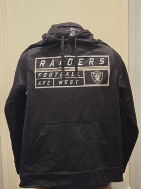 Majestic, Raiders, Black Pullover Hoodie,S